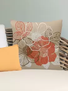 1入組花卉圖案靠墊套不附帶墊芯 - 彩色 - 查看 3