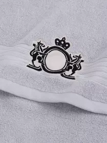 QIBHI 1 pieza Toalla de baño bordada o 1 pieza Toalla para decoración del baño en el hogar, de vuelta a la escuela para salón de belleza, hogar, baño, ducha, toallas para salón de belleza, hotel, deportes, artículos esenciales para el hogar, toalla, cuidado de la piel, toalla de baño - Gris - Ver 6