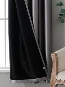 1pc Full Blackout Window Curtain, Easy Installation, Multiple Sizes - Grey - View 2