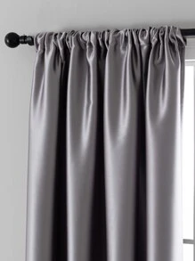 1pc Full Blackout Window Curtain, Easy Installation, Multiple Sizes - Grey - View 6