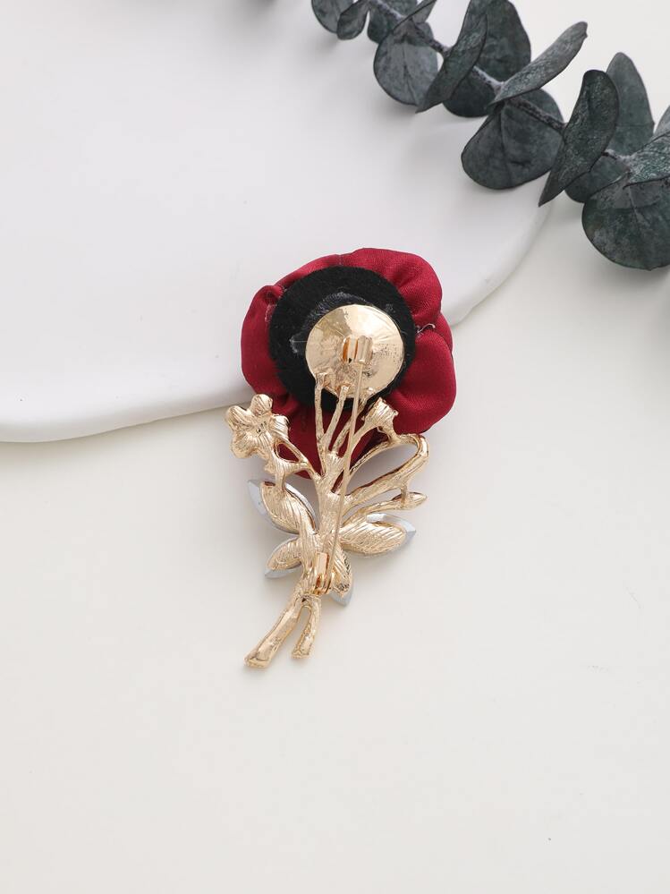 1pc Unisex Flower & Rhinestone Decor Romantic Boutonniere For Wedding Party Valentine's Day Valentines - Multicolor - View 3