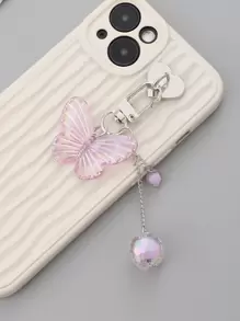 1 dây đeo điện thoại trang trí hình con bướm Quà tặng cho mẹ, gia đình, bạn bè, sinh nhật, ngày lễ, dây đeo điện thoại - Màu tím hoa cà - Xem 2