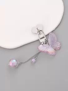 1 dây đeo điện thoại trang trí hình con bướm Quà tặng cho mẹ, gia đình, bạn bè, sinh nhật, ngày lễ, dây đeo điện thoại - Màu tím hoa cà - Xem 3