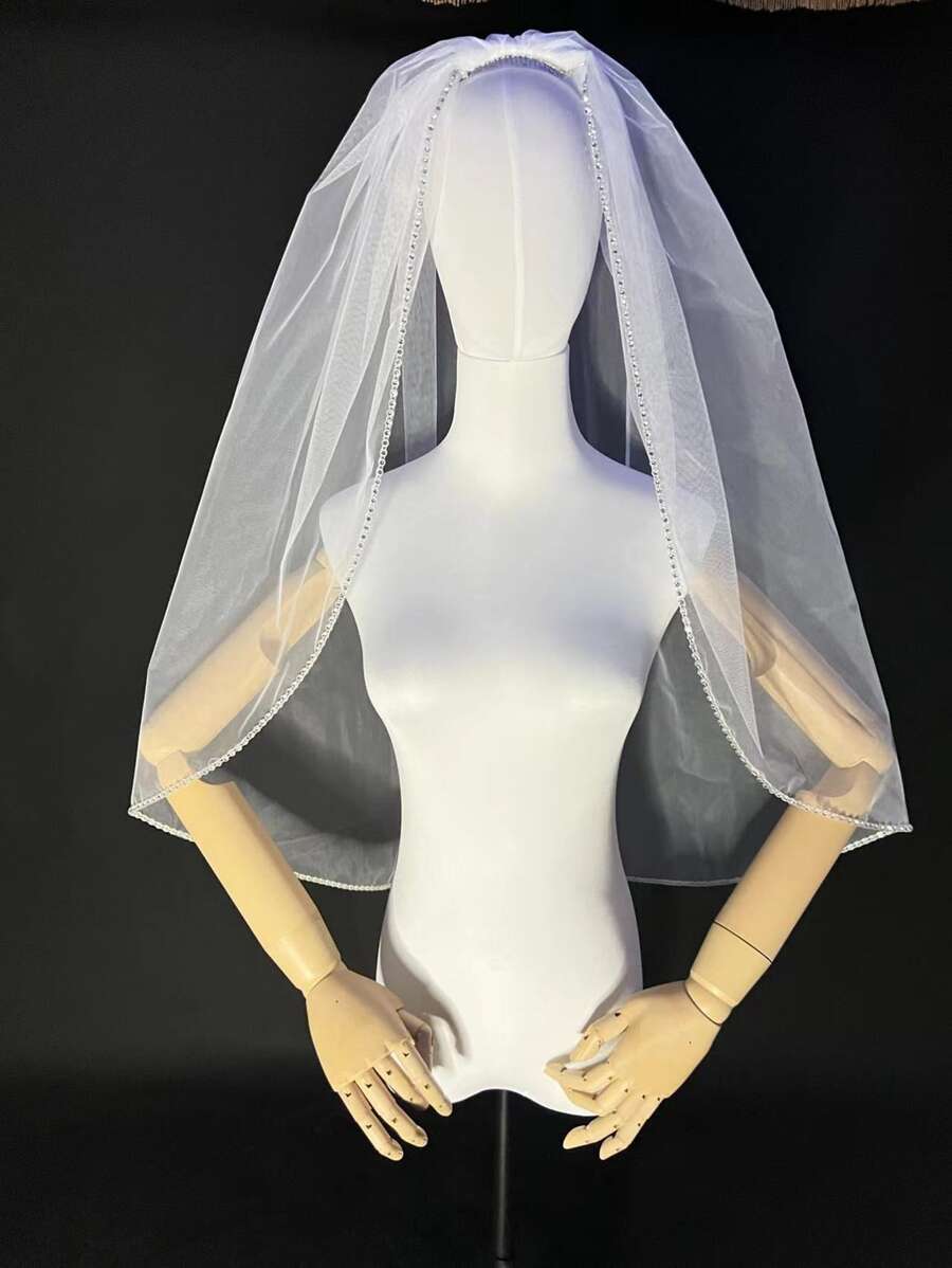 Rhinestone Decor Bridal Veil Fall Clothes For Women