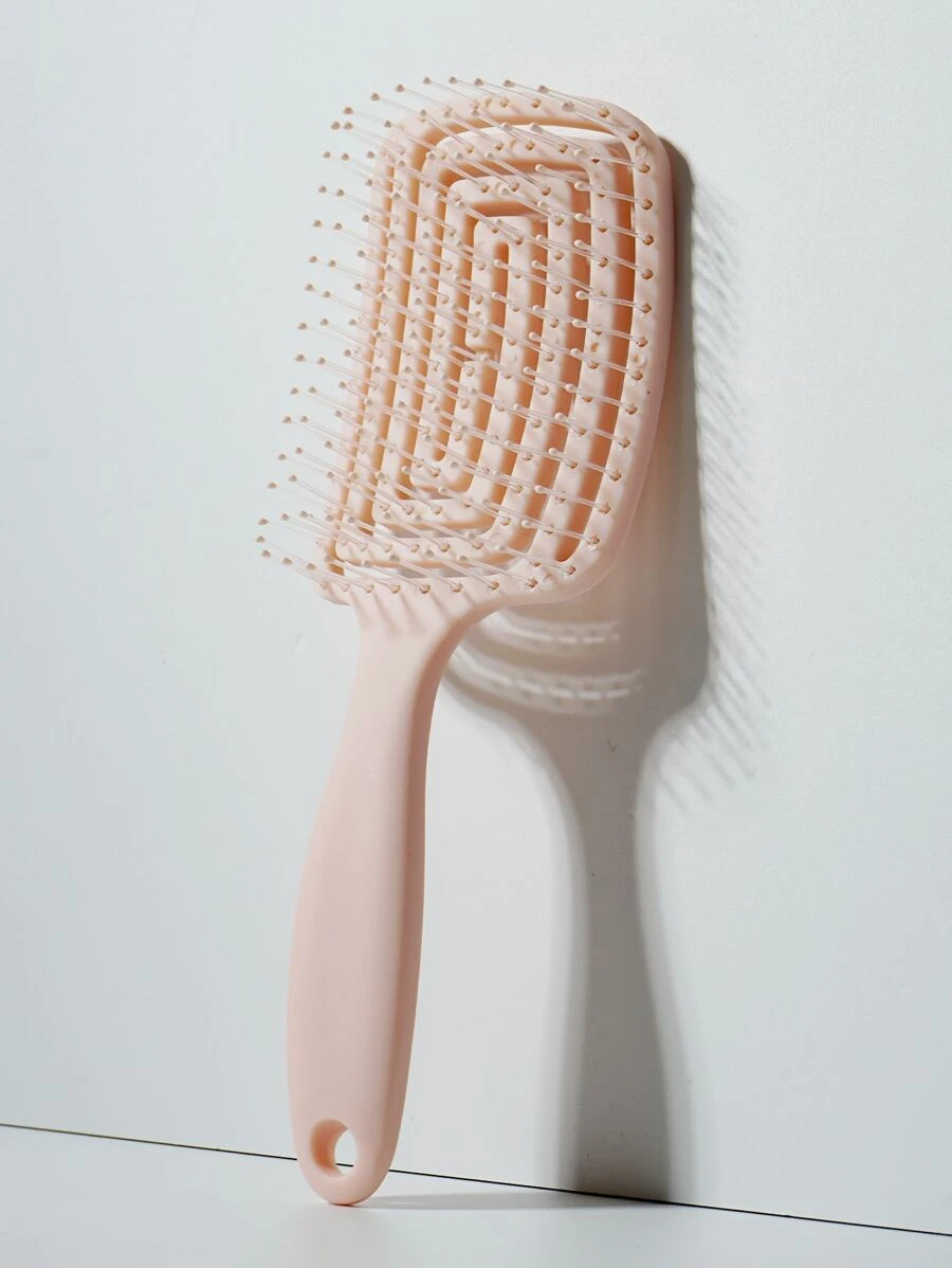1 pieza Cepillo cuadrado para desenredar el cabello, Cepillo profesional de aire con ventilación - Cepillo curvo para secado, peine ahuecado con mango para cabello liso/suave, húmedo y seco, regalo para niñas cuidado del cabello,herramientas para el cabello peines peine pelo cepillo pelo de peines cepillo pelo - Rosa Pálido - Ver 1