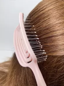 1 pieza Cepillo cuadrado para desenredar el cabello, Cepillo profesional de aire con ventilación - Cepillo curvo para secado, peine ahuecado con mango para cabello liso/suave, húmedo y seco, regalo para niñas cuidado del cabello,herramientas para el cabello peines peine pelo cepillo pelo de peines cepillo pelo - Rosa Pálido - Ver 6