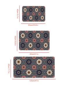 曼陀羅圖案防滑地毯 - 彩色 - 查看 2