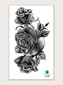 1sheet Flower Pattern Tattoo Sticker