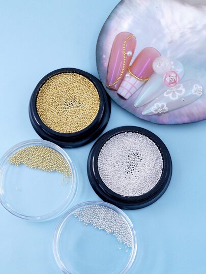 صندوقان من الزينة الجمالية لتصميم الأظافر ثلاثي الأبعاد، ديكورات أظافر DIY، أحجار كريمة للأظافر، لوازم الأظافر