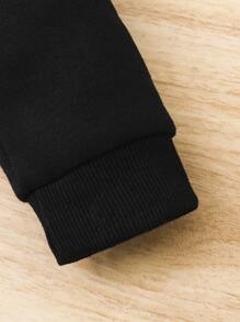 嬰兒女生兩色調蝴蝶印花連帽衫和運動長褲 - 彩色 - 查看 7