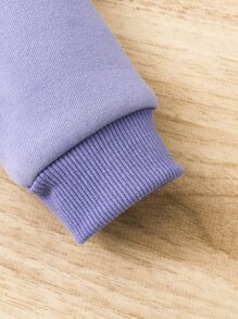 嬰兒女生兩色調蝴蝶印花連帽衫和運動長褲 - 彩色 - 查看 4