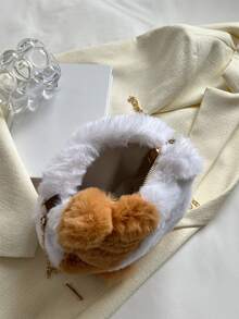 Cartoon Design Fluffy Novelty Bag - Multicolor - View 3