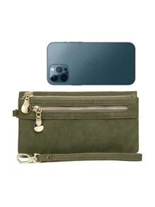 Vintage Design Long Wallet - Army Green - View 6