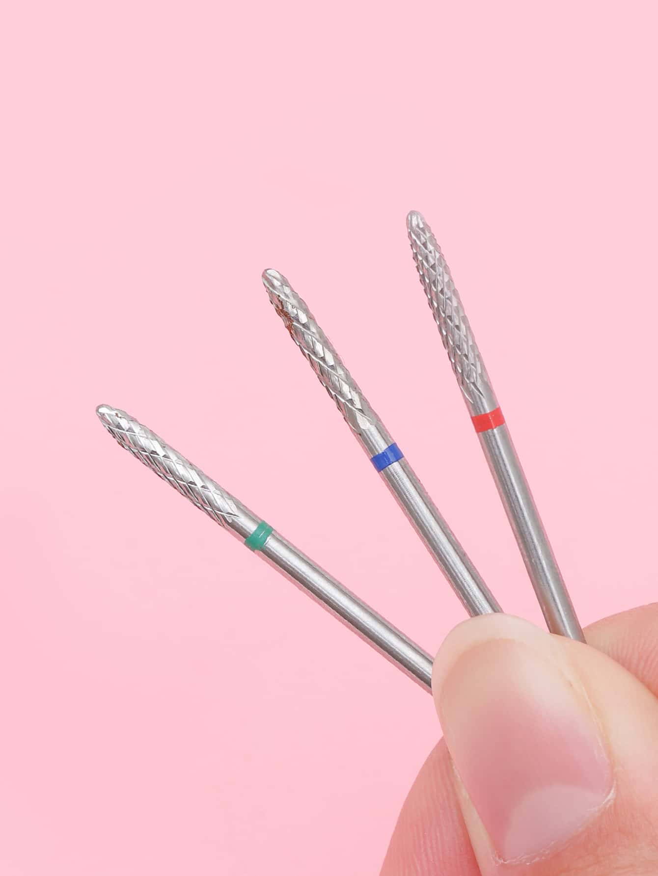 שלוש רקטות ציפורניים טונגסטן קרביד מקדח לציפורן חשמלית - ריבוי צבעים - ראה 1