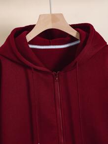 INAWLY Plus Zip Up Drop Shoulder Drawstring Thermal Lined Longline Hoodie, Winter Graduation,Back To School Outfits,Graduation,Teacher Outfits For Women,Back To School