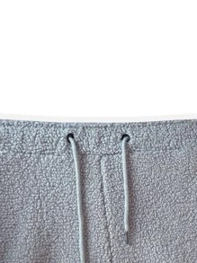 Manfinity Hypemode 男士腰部抽繩絨毛衛褲 - 灰色 - 查看 5