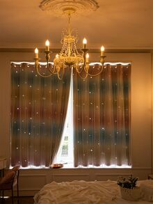 Star Pattern Ombre Single Panel Curtain - Multicolor - View 7