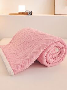 Geometric Jacquard Blanket - Pink - View 3