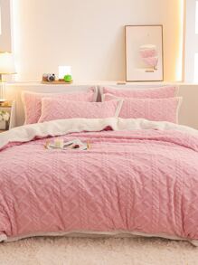 Geometric Jacquard Blanket - Pink - View 4