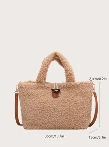 Hombres Bolsa cuadrada botón cuerno mullido - Caqui - Ver 3