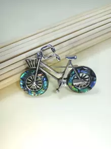 Bicycle Design Brooch - Multicolor - View 1