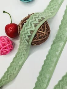 1roll Lace Design DIY Trim, Modern Polyamide Sewing Trim For Home - Green - View 3