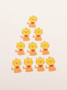 10pcs Cat DIY Pendant - Multicolor - View 1