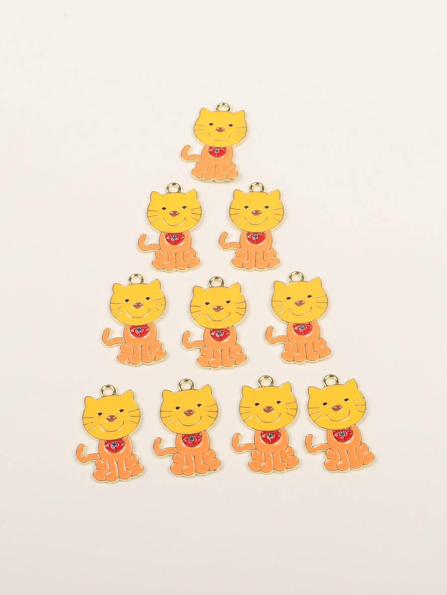 10pcs Cat DIY Pendant - Multicolor - View 1