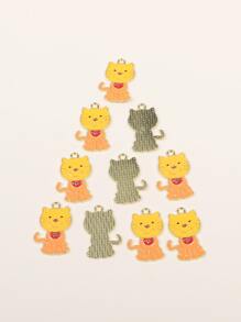 10pcs Cat DIY Pendant - Multicolor - View 2