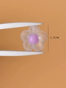 100pcs Flower Design DIY Acrylic Bead - Multicolor - View 3