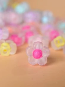100pcs Flower Design DIY Acrylic Bead - Multicolor - View 4