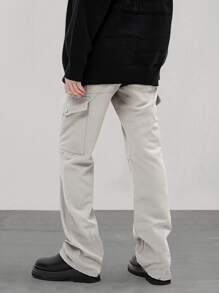Manfinity Men Flap Pocket Cargo Trousers - Light Grey - View 2