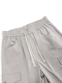 Manfinity Men Flap Pocket Cargo Trousers - Light Grey - View 6