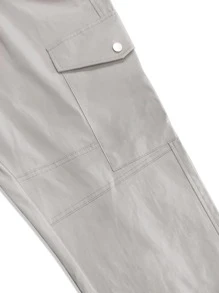 Manfinity Men Flap Pocket Cargo Trousers - Light Grey - View 7