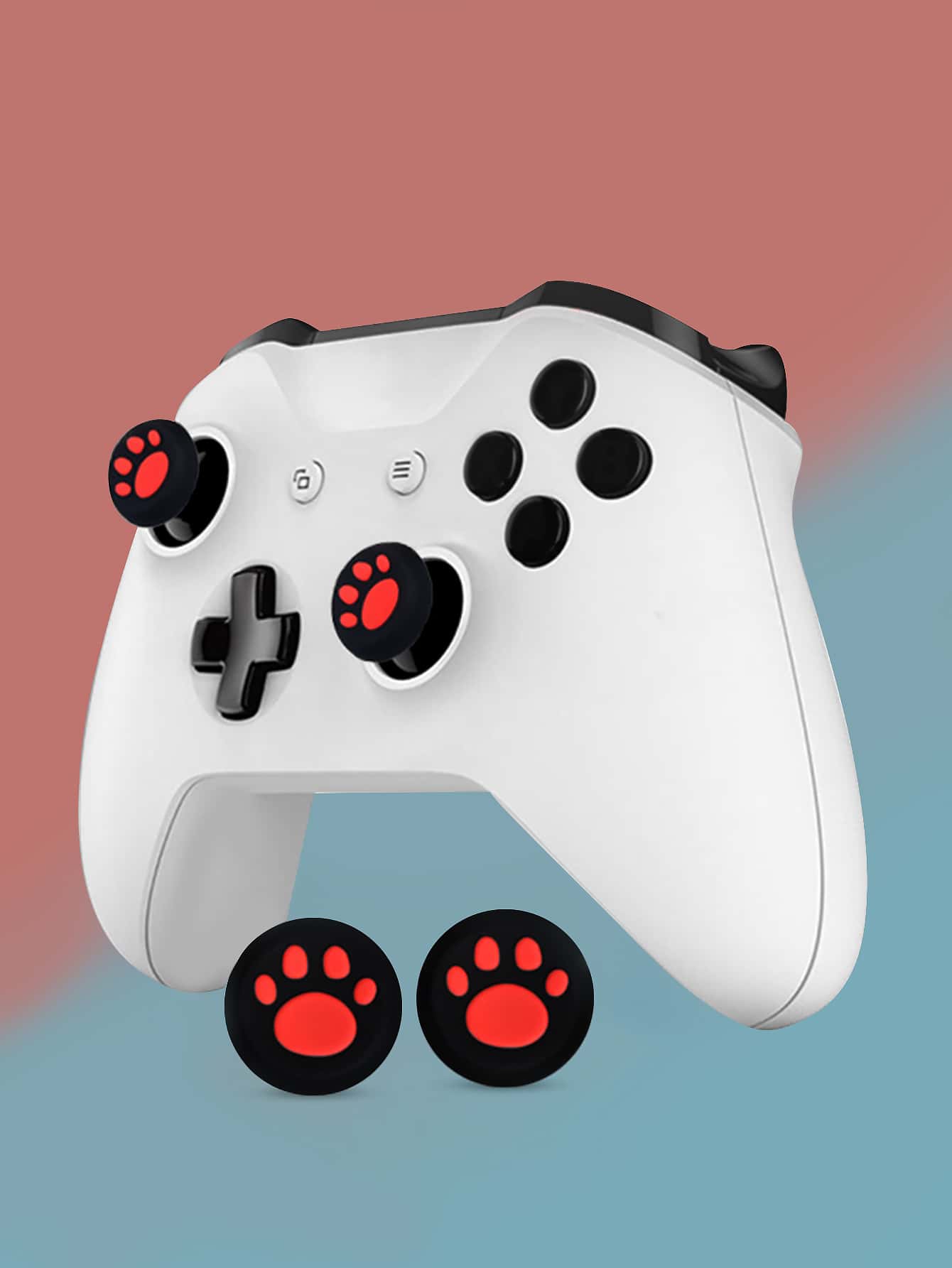 2pcs Cat Claw Print Thumb Grip Cap Compatible With PS4/PS5 - Multicolor - View 1