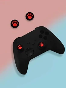 2pcs Cat Claw Print Thumb Grip Cap Compatible With PS4/PS5 - Multicolor - View 3
