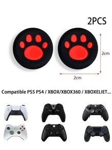 2pcs Cat Claw Print Thumb Grip Cap Compatible With PS4/PS5 - Multicolor - View 4