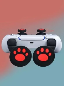 2pcs Cat Claw Print Thumb Grip Cap Compatible With PS4/PS5 - Multicolor - View 5