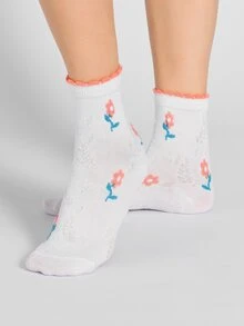 5雙花卉圖案中筒襪 - 彩色 - 查看 4