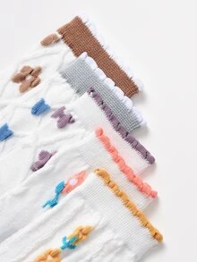 5雙花卉圖案中筒襪 - 彩色 - 查看 6