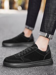 Men Lace-up Front Skate Shoes - Black - View 2