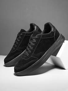 Men Lace-up Front Skate Shoes - Black - View 3