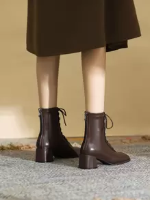 新款时尚女士高跟镂空鞋，可搭配任何黑色连衣裙 - 棕色 - 查看 2