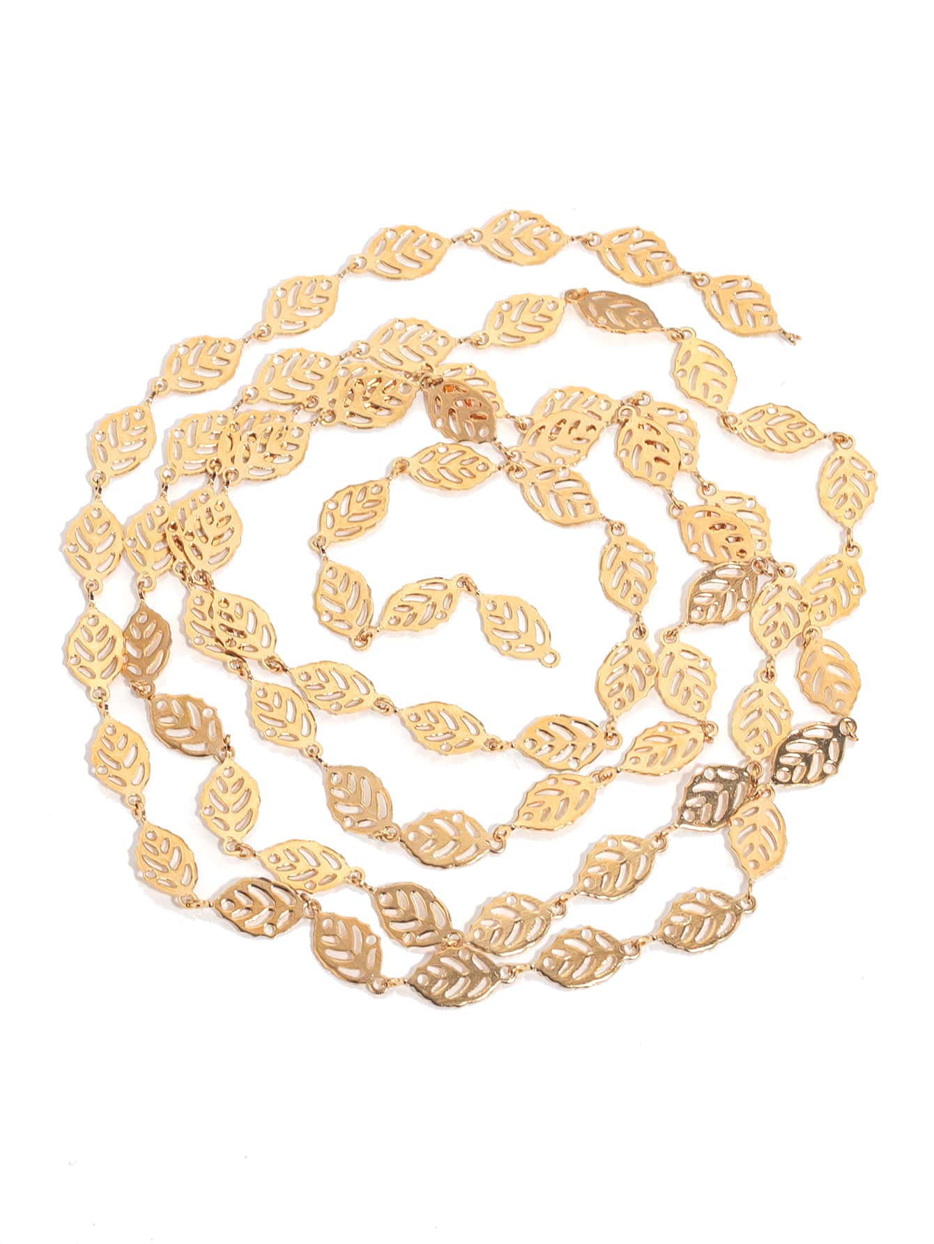 1 pieza con diseño de hoja con cadena - Amarillo Oro - Ver 1