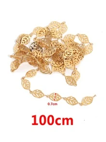 1 pieza con diseño de hoja con cadena - Amarillo Oro - Ver 4