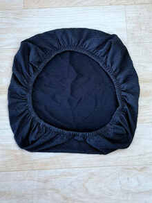 Geometric Jacquard Stretchy Chair Seat Cover - Dark Grey - View 3