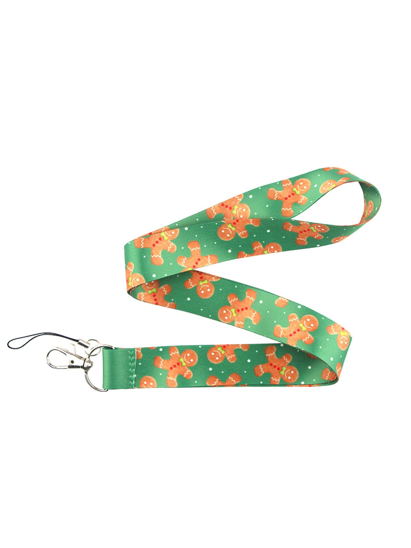 Christmas 1pc Gingerbread Man Print Phone Lanyard - Multicolor - View 1