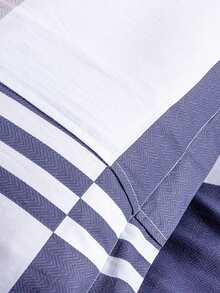 Faldón de cama con patrón de cuadros ribete con fruncido