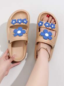 Chanclas con diseño de flor - Caqui - Ver 1