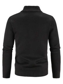 NITAGUT Áo khoác Nam Dây kéo màu trơn Giải trí - màu đen - Xem 2